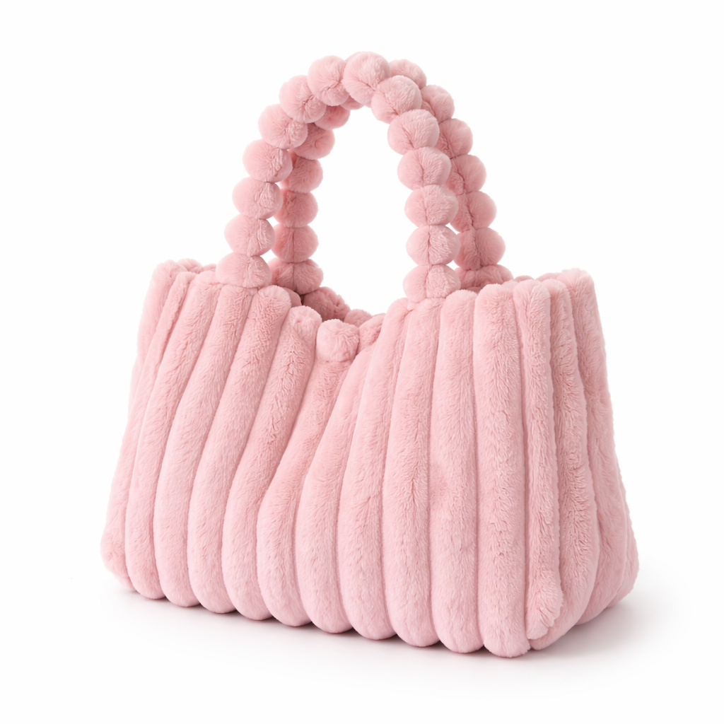 Релефна плюшена чанта - A25