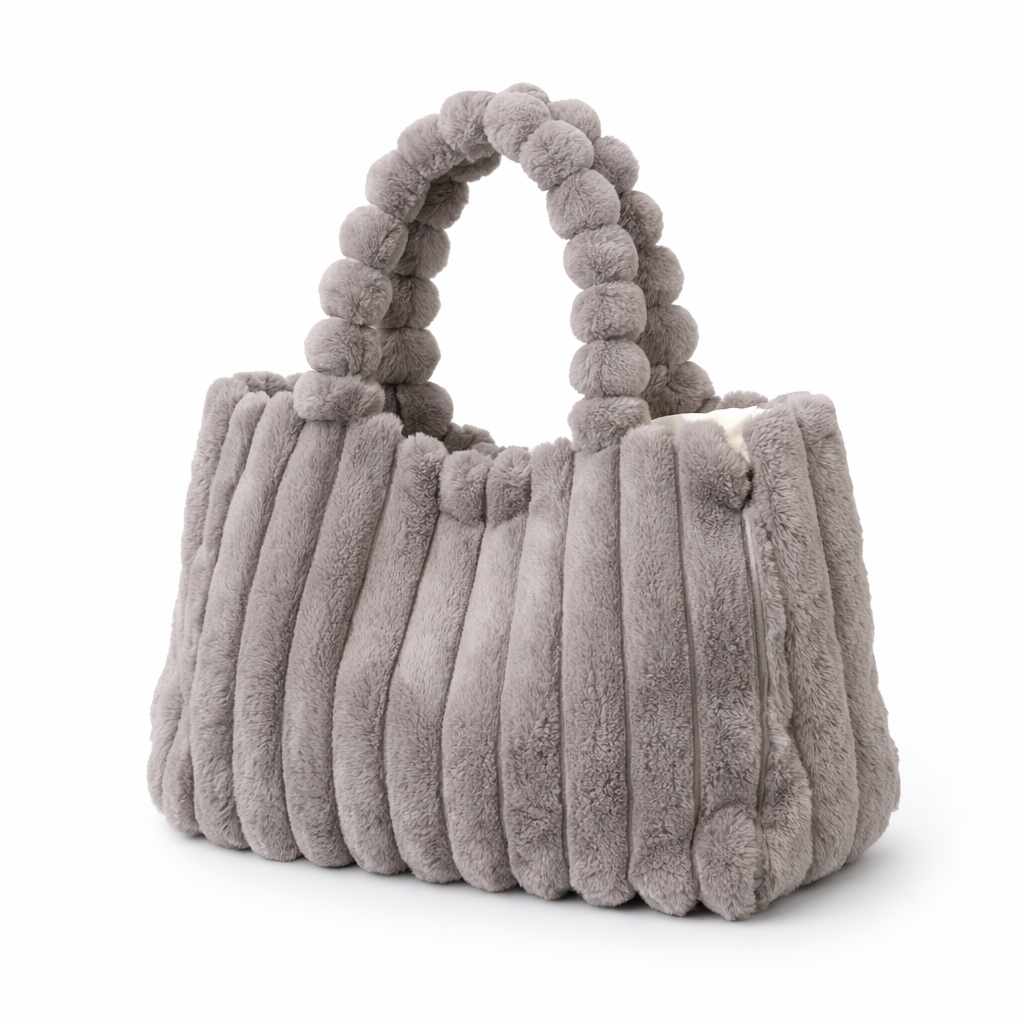 Релефна плюшена чанта - A25